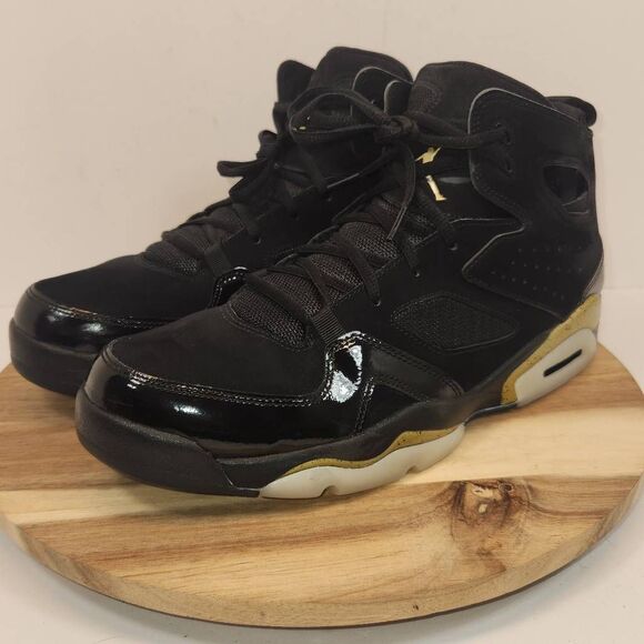 Air Jordan Flight Club 91 Black Metallic Gold Men's Size 11 - Picture 6 of 10